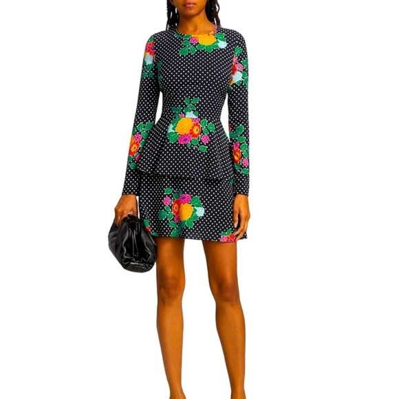 AMUR Dalilah Printed Fit-&-Flare Dress, Black Pop Dot, size 4 NWT - Picture 2 of 8